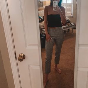 h&m plaid pants black/mustard